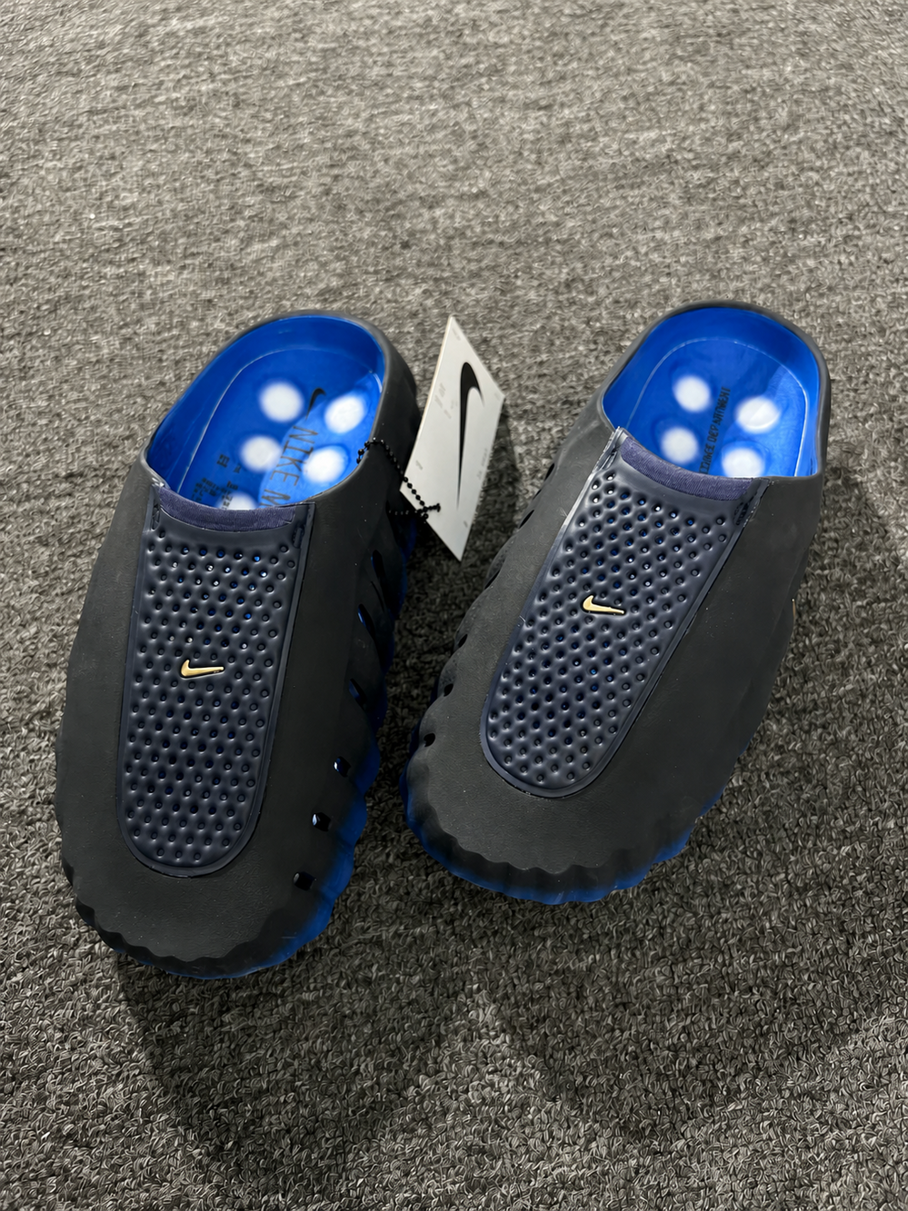 New - Men's Nike Mind 001 Blackened Blue Game Royal Slides